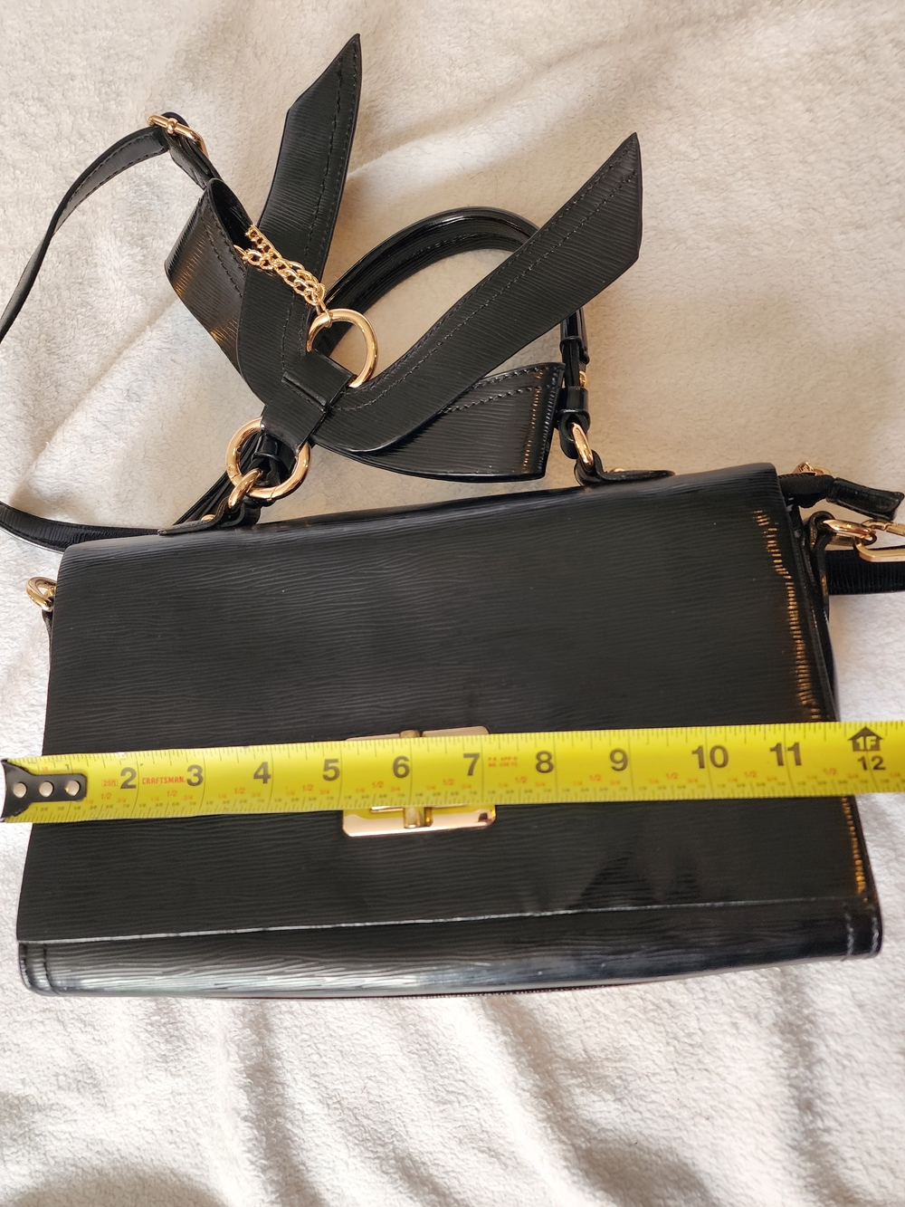 Melie Bianco Black Structured Bow Accent Satchel - Women Bags - Picture 9 of 9